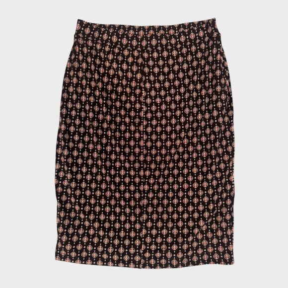 Liz Claiborne Career M Straight Pencil Skirt Black Pattern Polyester Spandex - Picture 6 of 7